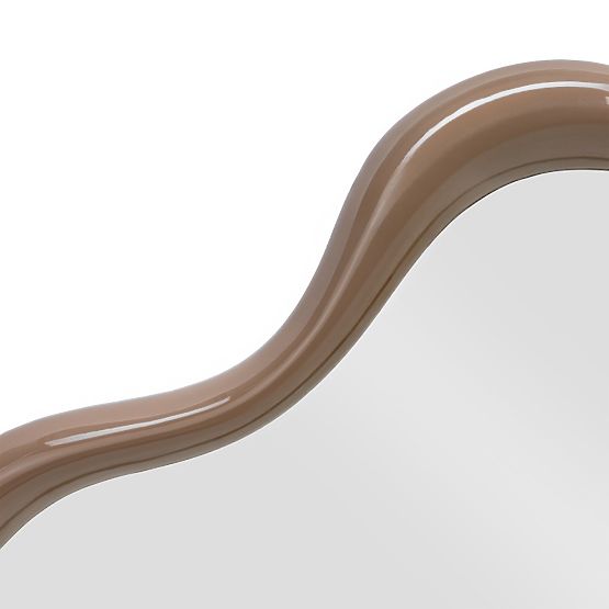 Specchio sospeso Izzi, irregolare, marrone chiaro/mocha, lucido