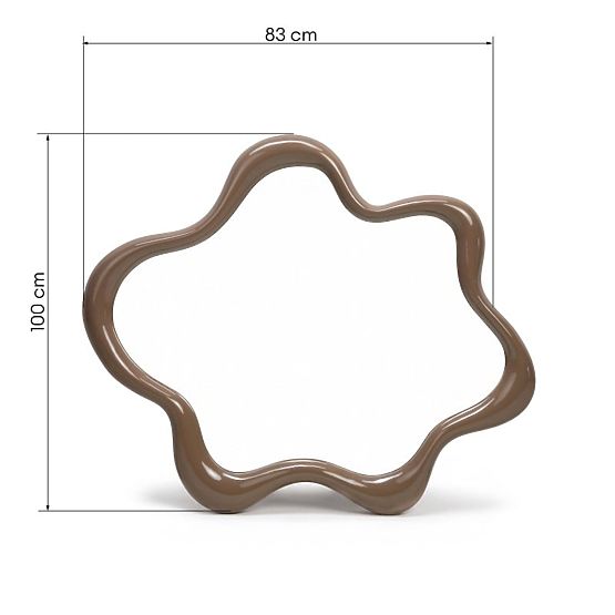 Specchio sospeso Izzi, irregolare, marrone chiaro/mocha, lucido
