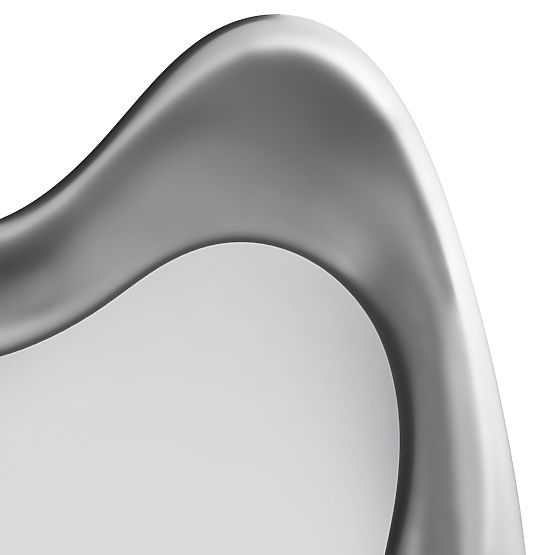 Specchio sospeso Leonardo, 60x90 cm, forma irregolare, argento