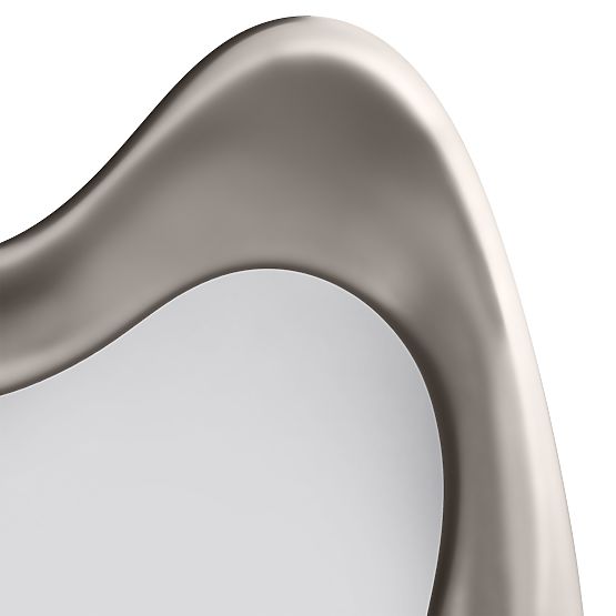 Specchio sospeso Leonardo, 60x90 cm, forma irregolare, grigio-beige