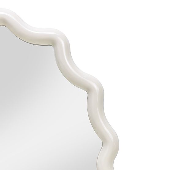 Specchio sospeso Lumi, bianco latte, lucido