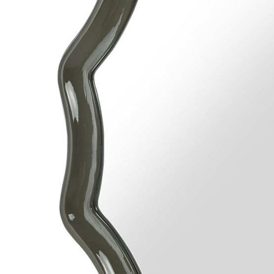 Specchio sospeso Luppo, verde-grigio, lucido