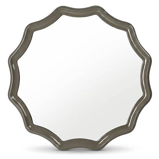 Specchio sospeso Luppo, verde-grigio, lucido