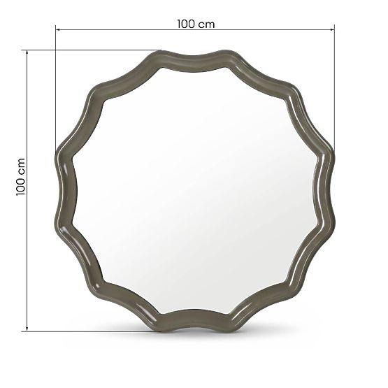 Specchio sospeso Luppo, verde-grigio, lucido
