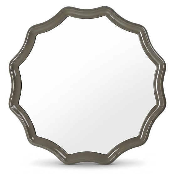Specchio sospeso Luppo, verde-grigio, lucido