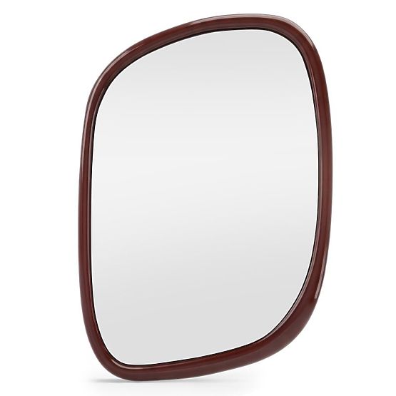 Specchio sospeso Siri, forma irregolare, bordeaux-marrone, lucido
