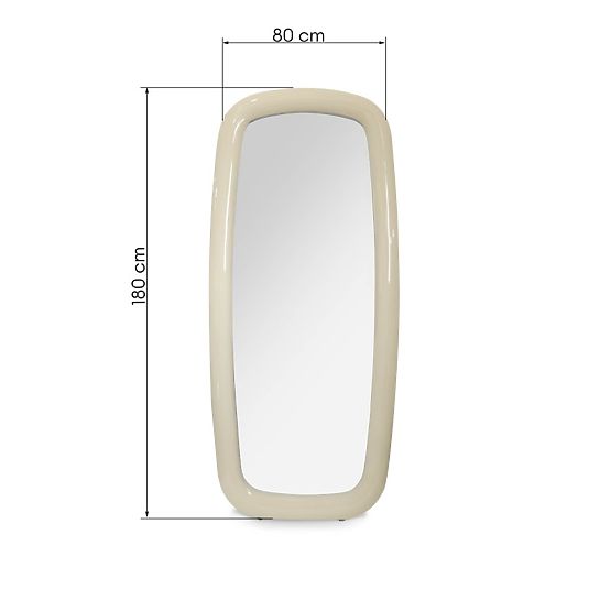 Specchio Uva, 180x80 cm, beige chiaro, lucido