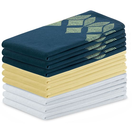 Strofinaccio da cucina LETTY giallo con stampa motivo moderno stile classico 50x70 ameliahome