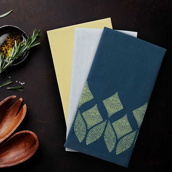 Strofinaccio da cucina LETTY giallo con stampa motivo moderno stile classico 50x70 ameliahome