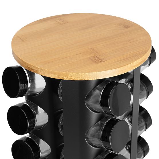 Supporto girevole per spezie ROMERO 16 vasetti + 72 adesivi