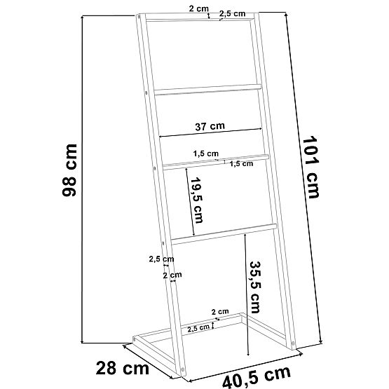 Supporto MEKONG in bambù con 3 ganci