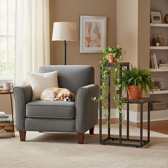 Supporto per piante da terra con 2 ripiani decorativi loft ModernHome