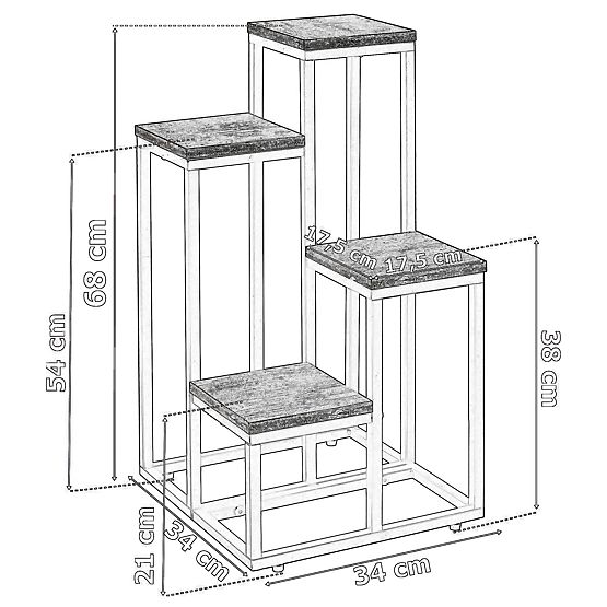 Supporto per piante in metallo MOGREN marmo bianco