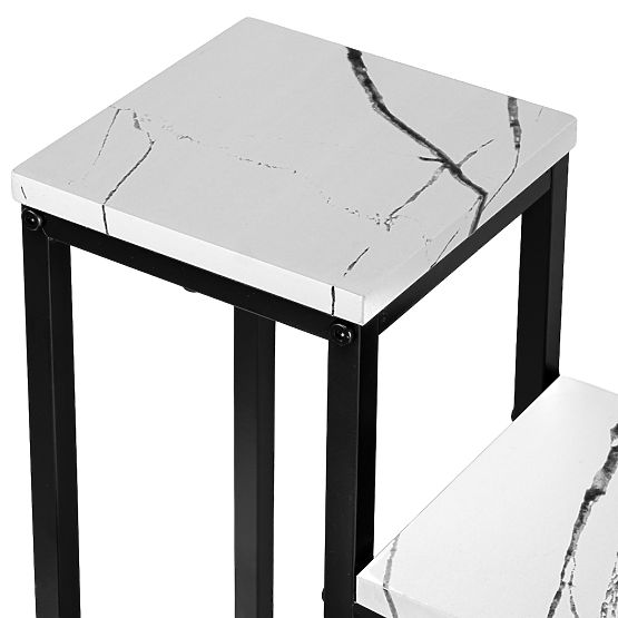 Supporto per piante in metallo MOGREN marmo bianco
