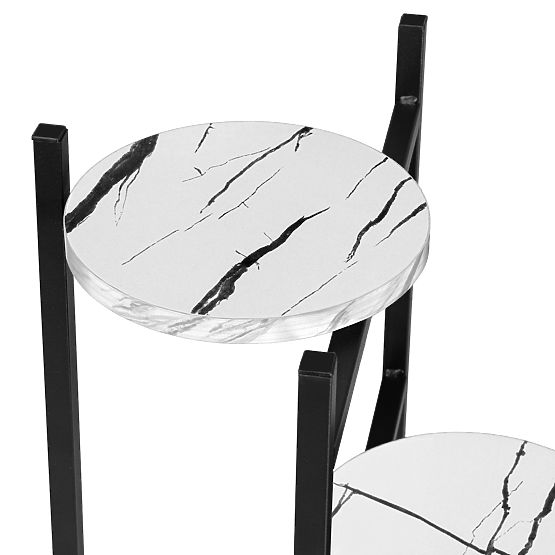 Supporto per piante in metallo TRETORRI marmo bianco