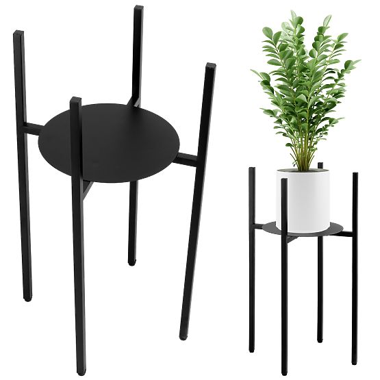 Supporto per piante loft Torre 60 cm nero
