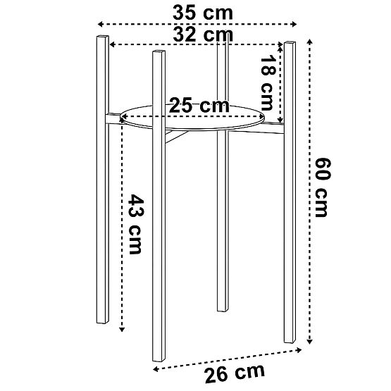 Supporto per piante loft Torre 60 cm nero