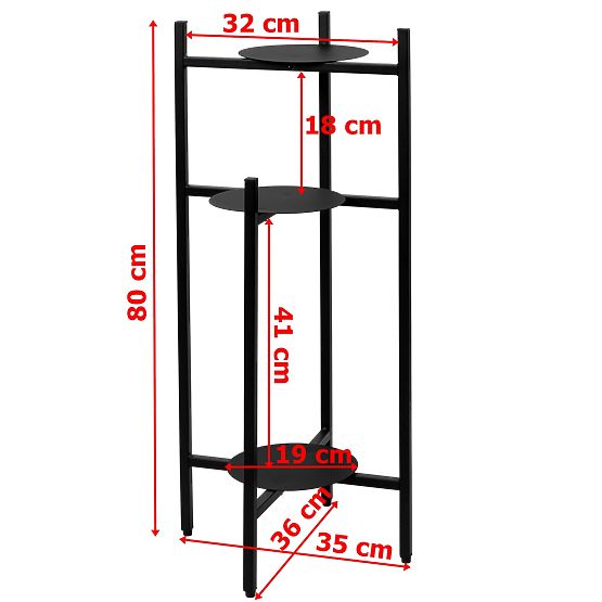 Supporto per piante loft Tretorri Supporto nero per piante