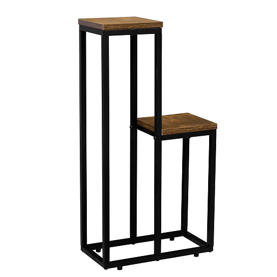 Supporto per piante nero Hazel Rustic rovere antico