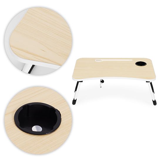 Supporto pieghevole per notebook 60x40 cm con lampada e ventilatore ModernHome