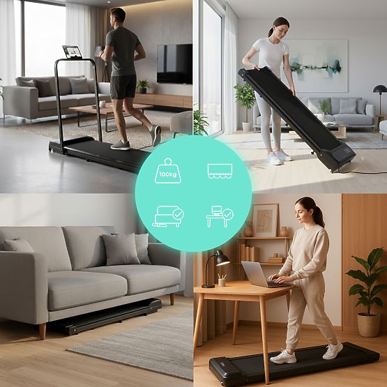 Tapis roulant domestico con supporto elettrico walking pad da allenamento sotto il tavolo 10 km/h Mo