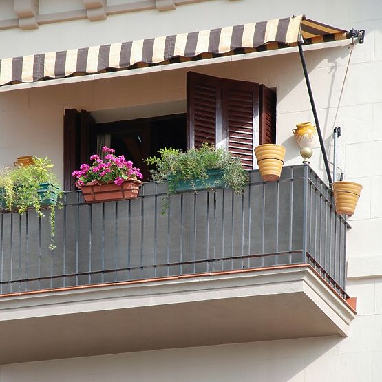 Tappetino Ombreggiante per Balcone Grigio 1x7 m