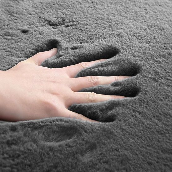 Tappeto di seta Rabbit - Grigio scuro