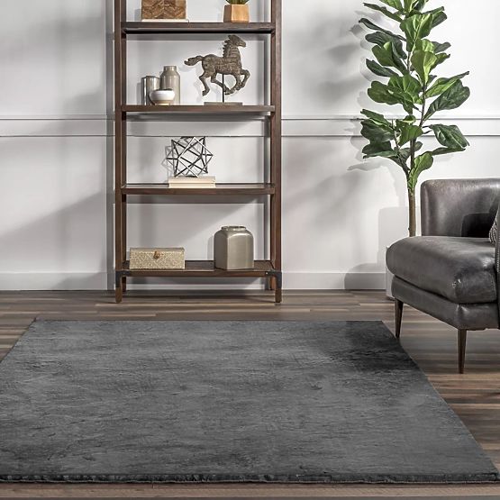 Tappeto di seta Rabbit - Grigio scuro