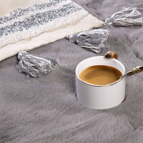 Tappeto di seta Rabbit - Grigio scuro