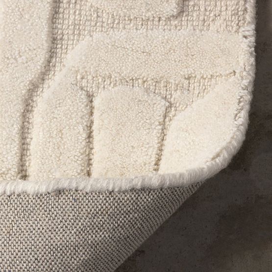 Tappeto rettangolare Sophia, tuftato, in cotone, crema, Dimensione del tappeto: 120x180