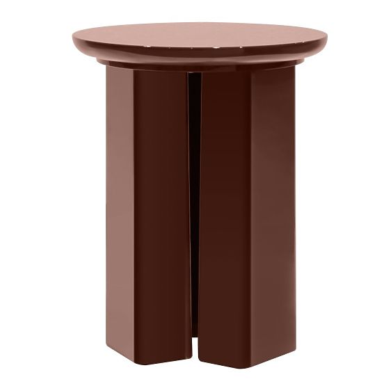 Tavolino Brie 40 cm, bordeaux/marrone, lucido