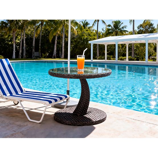 Tavolino da balcone in tecnorattan tavolino rotondo design moderno