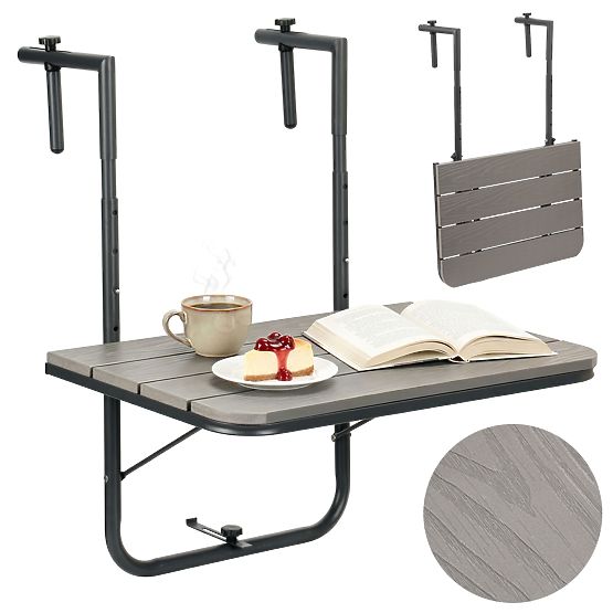 Tavolino da balcone pieghevole ARETTO grigio