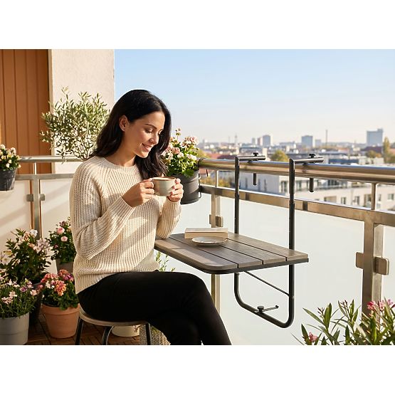 Tavolino da balcone pieghevole ARETTO grigio