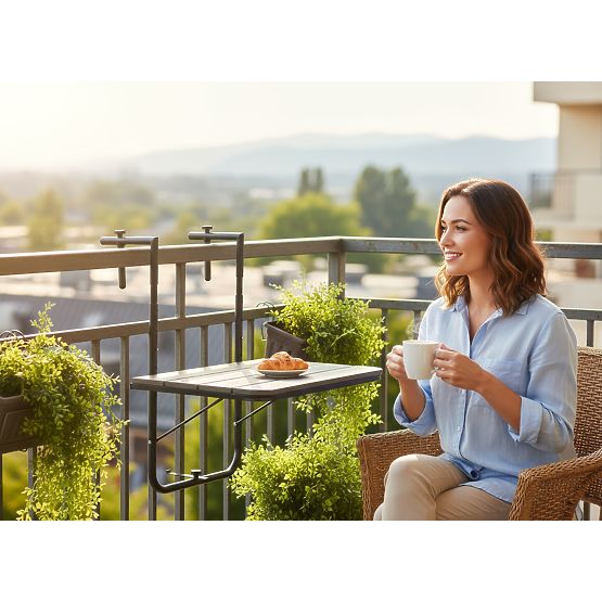 Tavolino da balcone pieghevole ARETTO grigio