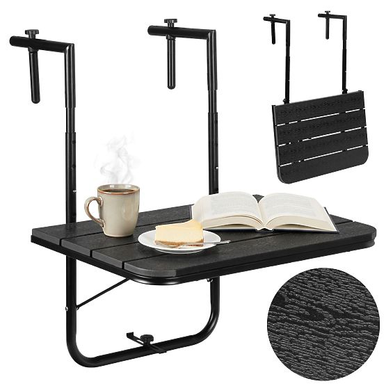 Tavolino da balcone pieghevole ARETTO nero