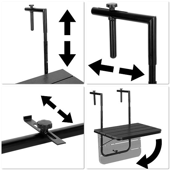 Tavolino da balcone pieghevole ARETTO nero