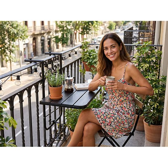 Tavolino da balcone pieghevole ARETTO nero