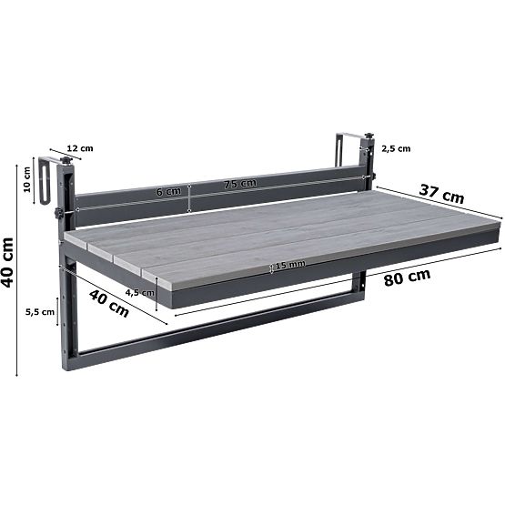 Tavolino da balcone sospeso AGATTI STONEWOOD