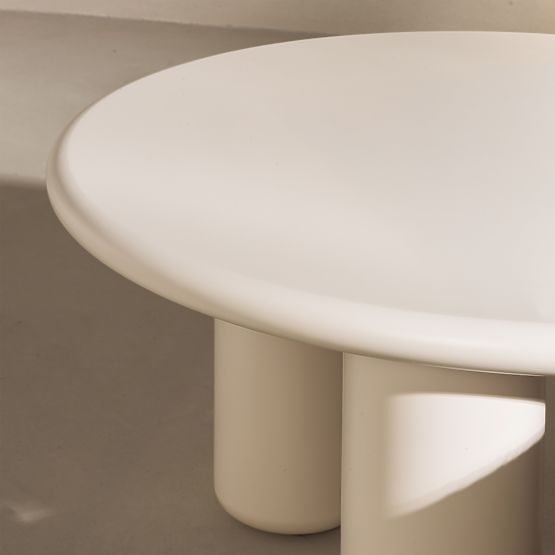 Tavolino da caffè Blair 60 cm, crema, opaco