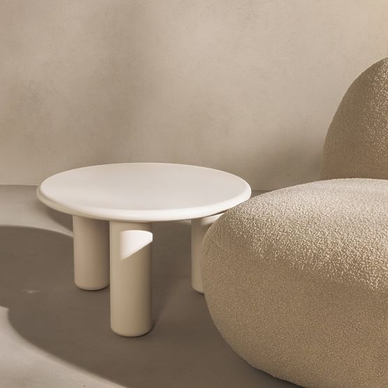 Tavolino da caffè Blair 60 cm, crema, opaco