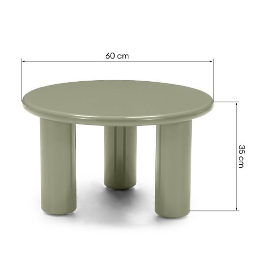 Tavolino da caffè Blair 60 cm, oliva, lucido