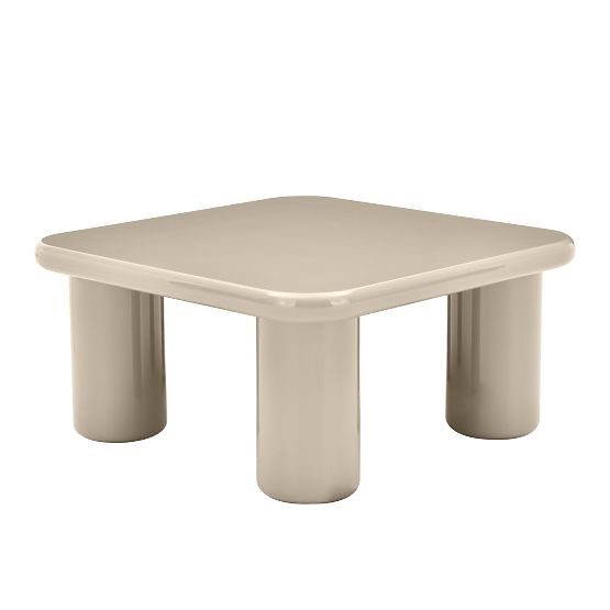 Tavolino da caffè Cherry 70 cm, beige scuro, lucido