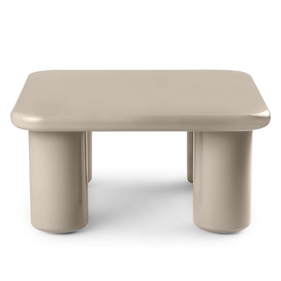 Tavolino da caffè Cherry 70 cm, beige scuro, lucido