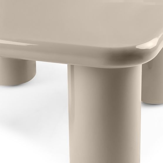 Tavolino da caffè Cherry 70 cm, beige scuro, lucido