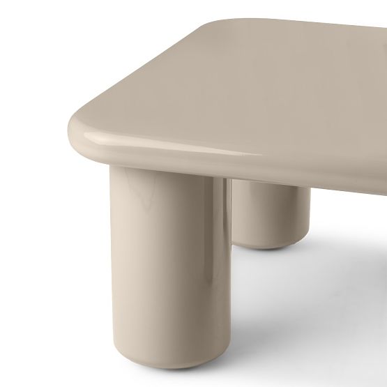 Tavolino da caffè Cherry 70 cm, beige scuro, lucido