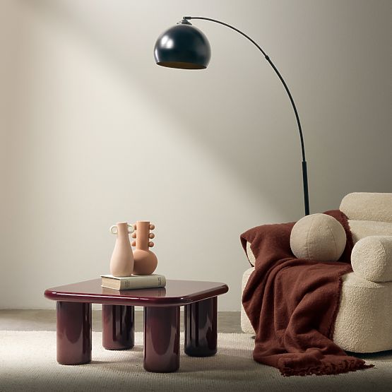 Tavolino da caffè Cherry 70 cm, bordeaux/ciliegia, lucido