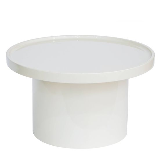 Tavolino da caffè Chia, 70 cm, bianco, lucido