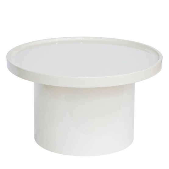Tavolino da caffè Chia, 70 cm, bianco, lucido