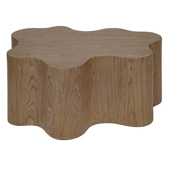 Tavolino da caffè Cosmo 90 cm, noce, forma arrotondata